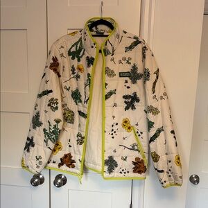 Parks Project Floral Puffer Jacket - Cream and Yellow